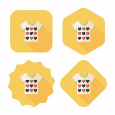 Valentine's Day clothes flat icon with long shadow eps10 N40