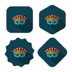 party mask flat icon with long shadow eps10 N24