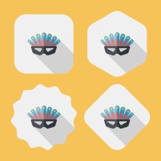 party mask flat icon with long shadow eps10 N25