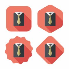 business shirt and tie flat icon with long shadow eps10 N13