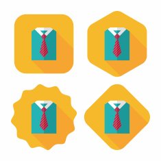 business shirt and tie flat icon with long shadow eps10 N14