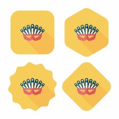 party mask flat icon with long shadow eps10 N27