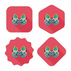 Embroidered shoes flat icon with long shadow eps10 N11