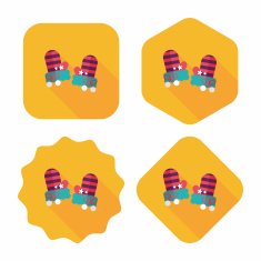 gloves flat icon with long shadow eps10 N17