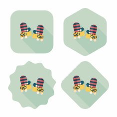 gloves flat icon with long shadow eps10 N18