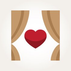 Vector Love Heart Curtain