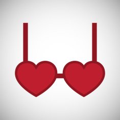Vector Love Heart Fashion Bra