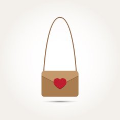 Vector Love Heart Fashion Bag