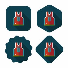 basketball clothing flat icon with long shadow eps10 N23