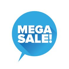 Mega sale label vector
