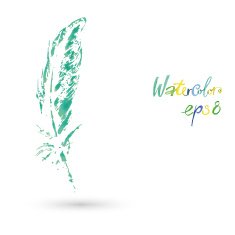 beautiful delicate feather painted in watercolor