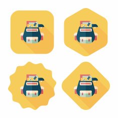 Backpack flat icon with long shadow eps10 N27
