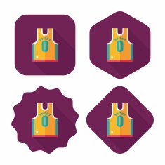 basketball clothing flat icon with long shadow eps10 N25