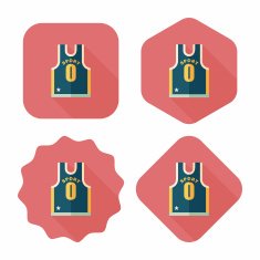 basketball clothing flat icon with long shadow eps10 N26