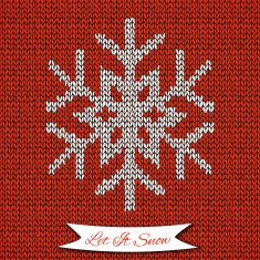 Seamless pattern with knitted snowflake