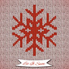 Seamless pattern with knitted snowflake N2