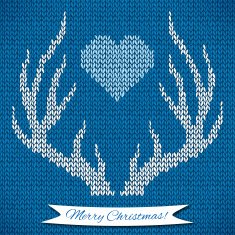 Decorative background with knitted deer horns N2