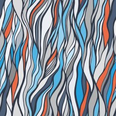 Seamless pattern with doodle waves ornament N11