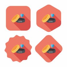 Valentine's Day couple bracelet flat icon with long shadow eps10 N12