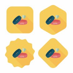 Valentine's Day couple bracelet flat icon with long shadow eps10 N14