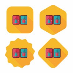 Fitting room flat icon with long shadow eps10 N15