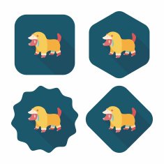 Pet Clothes flat icon with long shadow eps10 N31