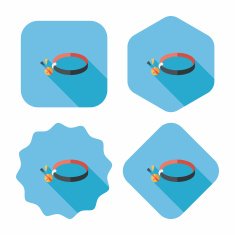 Pet dog chains flat icon with long shadow eps10 N40