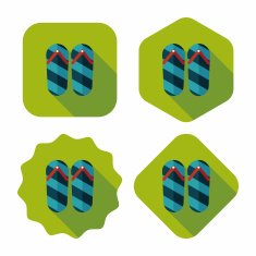 flip flop flat icon with long shadow eps10 N6