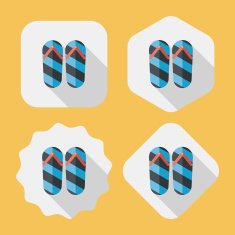 flip flop flat icon with long shadow eps10 N7