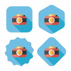 camera flat icon with long shadow eps10 N7