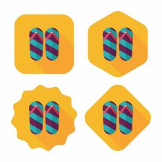 flip flop flat icon with long shadow eps10 N8