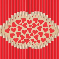 lips heart shape out of pencils valentines day
