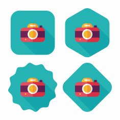 camera flat icon with long shadow eps10 N8