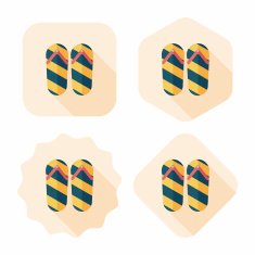 flip flop flat icon with long shadow eps10 N9
