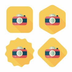 camera flat icon with long shadow eps10 N9