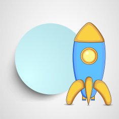 Kiddish style rocket with blank frame for massage N2