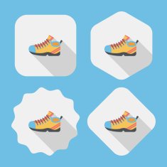 sneaker flat icon with long shadow eps10 N19