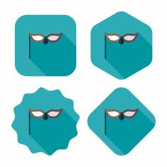 party mask flat icon with long shadow eps10 N28