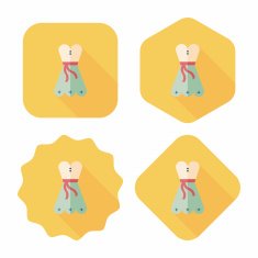 woman dress flat icon with long shadow eps10 N36