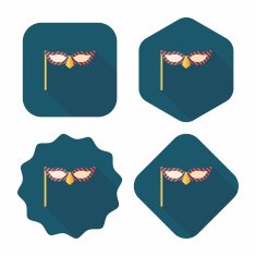 party mask flat icon with long shadow eps10 N31