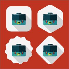 Briefcase flat icon with long shadow eps10