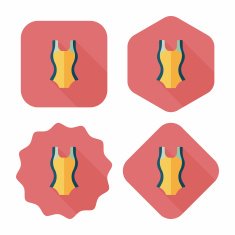 swimming suit flat icon with long shadow eps10 N7
