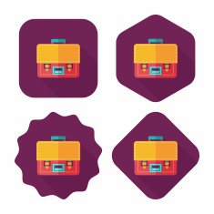 Briefcase flat icon with long shadow eps10 N2
