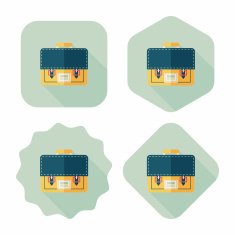 Briefcase flat icon with long shadow eps10 N3