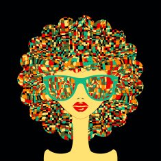 Beautiful fashion women with abstract elements N2