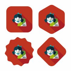 SALE Shopaholic flat icon with long shadow eps10 N77