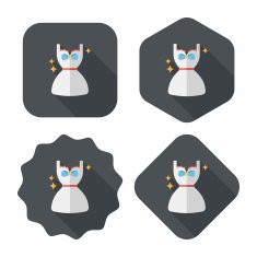 shopping dress flat icon with long shadow eps10 N51
