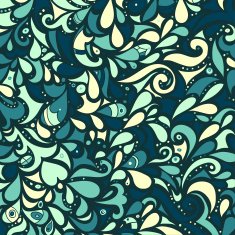 Retro multicolored mosaic leaf pattern N2