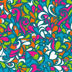 Retro multicolored mosaic leaf pattern N3