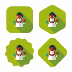 wedding bride flat icon with long shadow eps10 N67